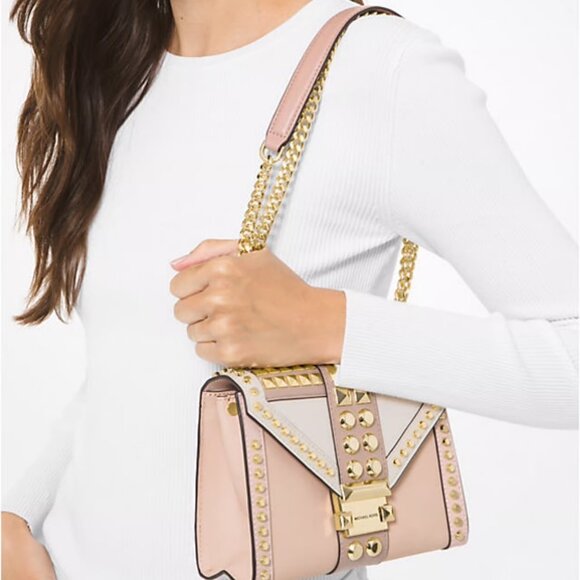 Michael Kors Whitney Small Studded Tri-Color Shoulder Bag - Picture 4 of 5